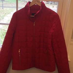 Jcrew red quilted coat